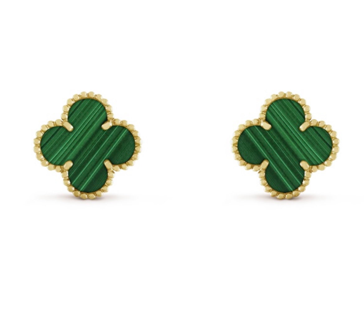 LUCKY CHARM CLOVER EAR-STUDS