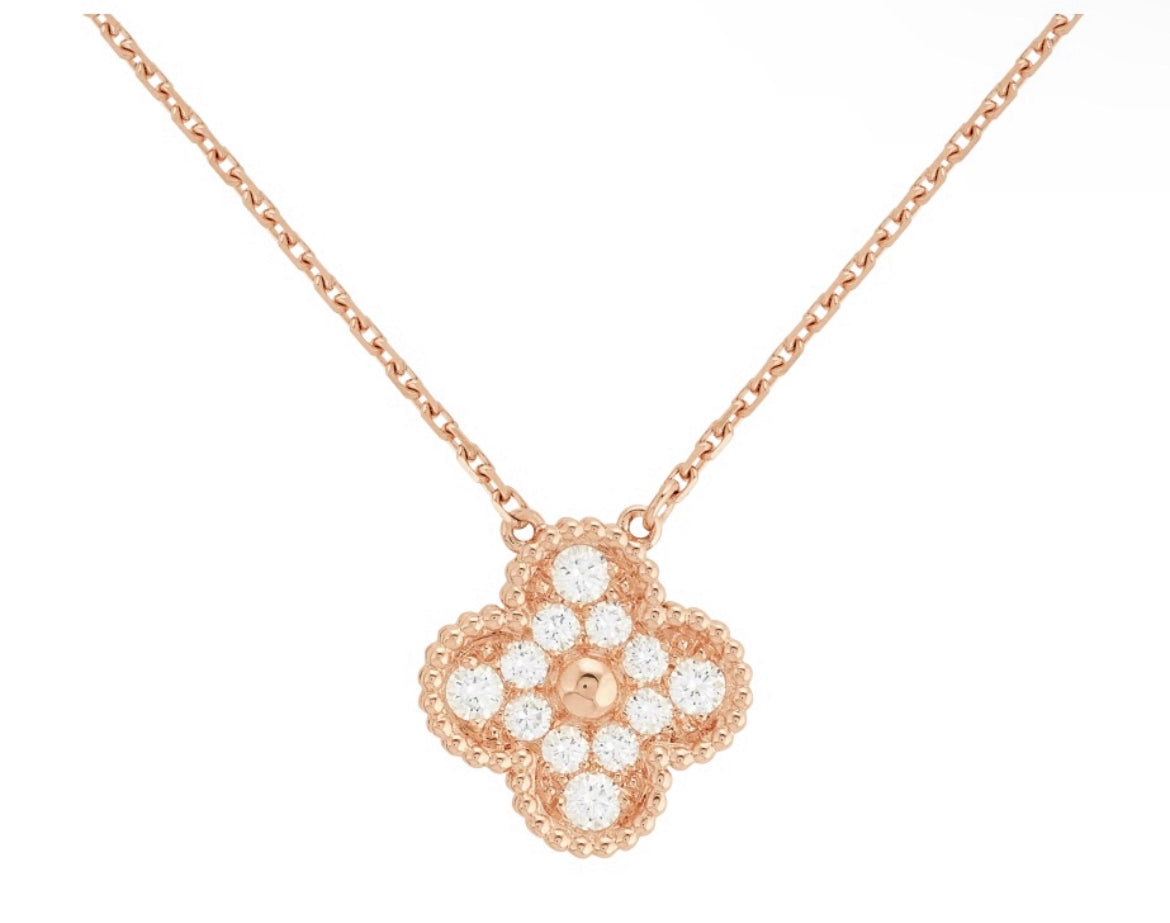 RHINESTONE CLOVER NECKLACES